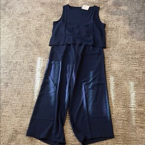 Navy Blue Sleeveless Jumpsuit M